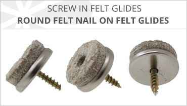 BROWN FELT FURNITURE SCREW IN GLIDES